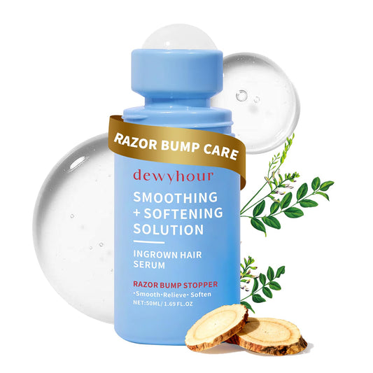 dewyhour Ingrown Hair & After Shave Soothing Serum – Soothes Razor Irritation, Targets Dark Spots, Helps With Razor Bumps for Face, Underarms, Neck & Bikini Area. Korean Skincare Roll-On for Men & Women