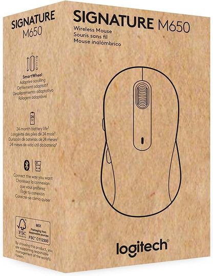 Logitech Signature M650 Wireless Mouse Small to Medium Sized Hands - Black