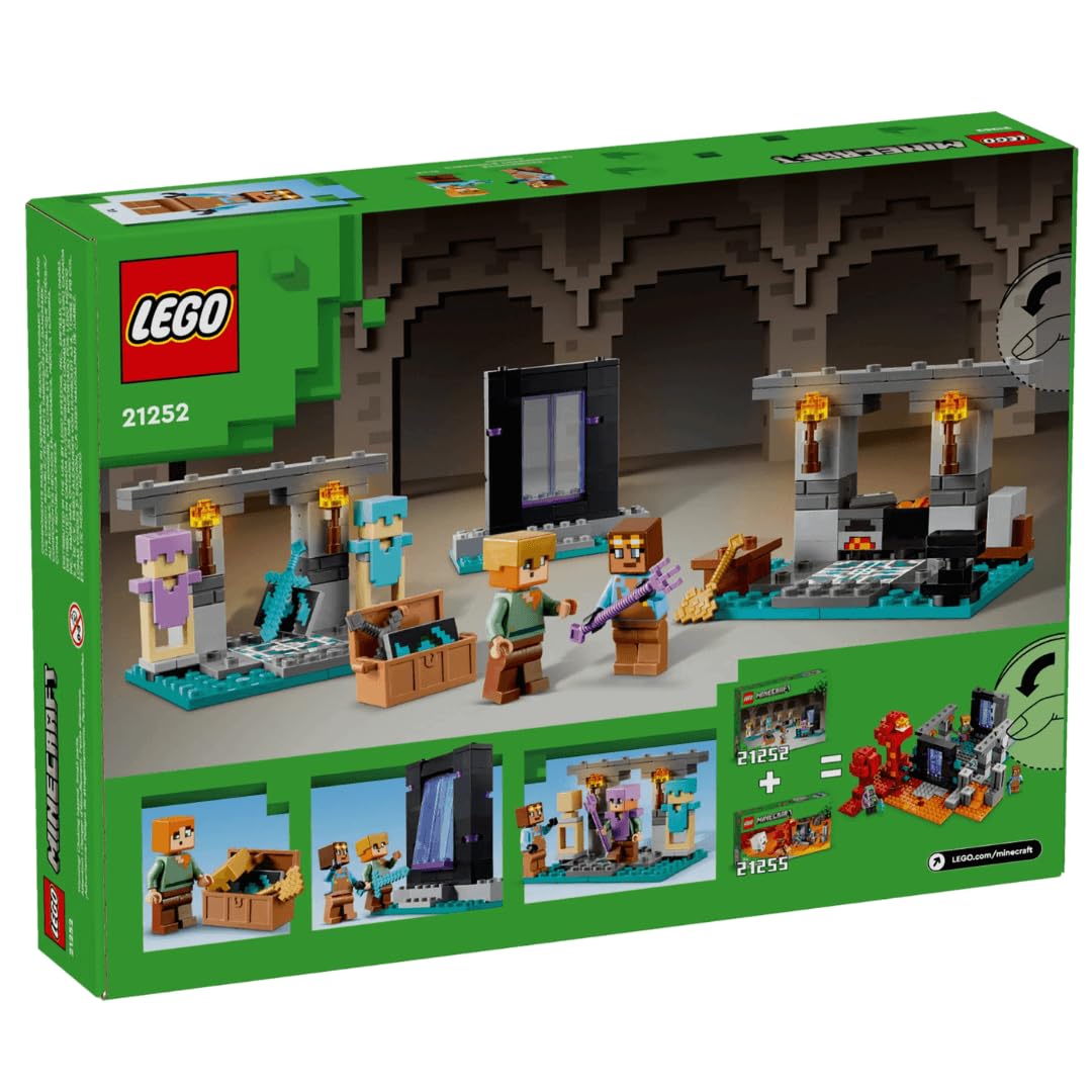 LEGO Minecraft The Armory Building Set, Includes Popular Minecraft Figures Alex and Armorsmith, Action Toy for Gamers and Kids, Gift for Boys and Girls 7 Years Old and Up, 21252 LEGO