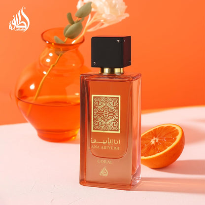 Lattafa Ana Abiyedh Coral for Unisex Eau de Parfum Spray, 2.0 Ounce / 60 ml Lattafa