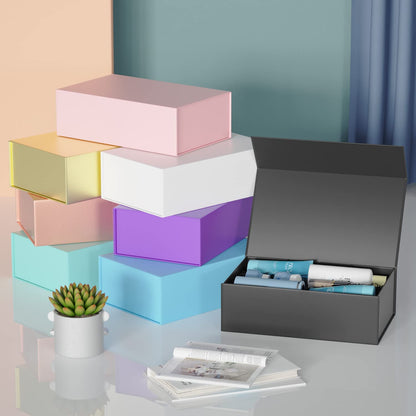 RYDDOY 9.5x6x3'' Gift Box, 5 Pack Black Gift Boxes with Lids for Presents 🍁 All In One Marketplace Canada