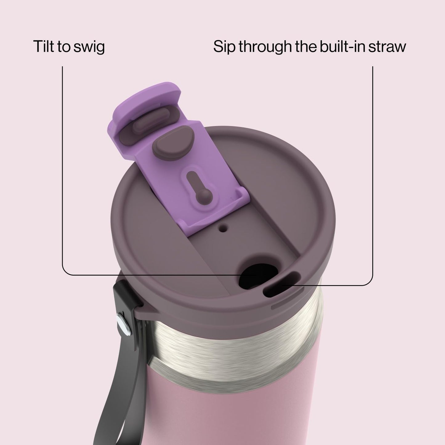 Contigo DualSip 16 oz Compact Water Bottle w/ 2-Way Lid (Drink from Straw or Spout) | Vacuum-Insulated Stainless Steel for Cold Drinks | 100% Leakproof | BPA & Lead-Free | Dishwasher Safe 🍁 All In One Marketplace Canada