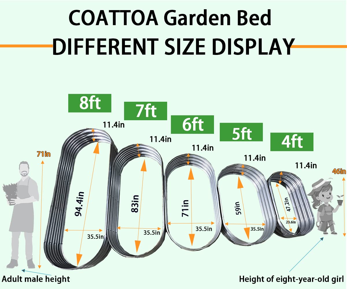 COATTOA Galvanized Raised Garden Bed, Raised Garden Boxes, 2 Pcs 6×3×1ft Outdoor Galvanized Planter Box, Garden Stock Tank Outdoor with Metal Plant Stakes, Garden Beds for Vegetables Planting - Available at All In One Marketplace Canada