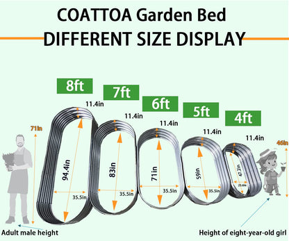 COATTOA Galvanized Raised Garden Bed, Raised Garden Boxes, 2 Pcs 6×3×1ft Outdoor Galvanized Planter Box, Garden Stock Tank Outdoor with Metal Plant Stakes, Garden Beds for Vegetables Planting - Available at All In One Marketplace Canada