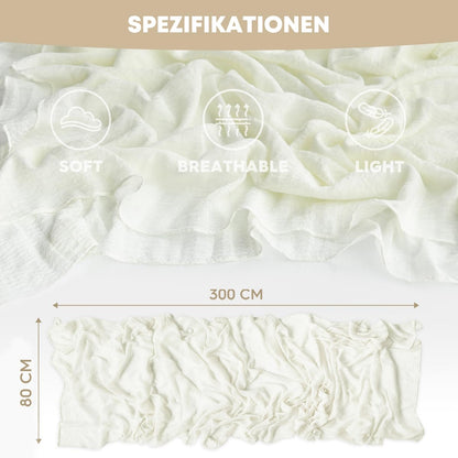 Artoid Mode Boho Milk White Gauze Wedding Table Runner, 300 cm Seasonal Fabric Kitchen Dining Holiday Table Decor for Home Party Indoor 🍁 All In One Marketplace Canada