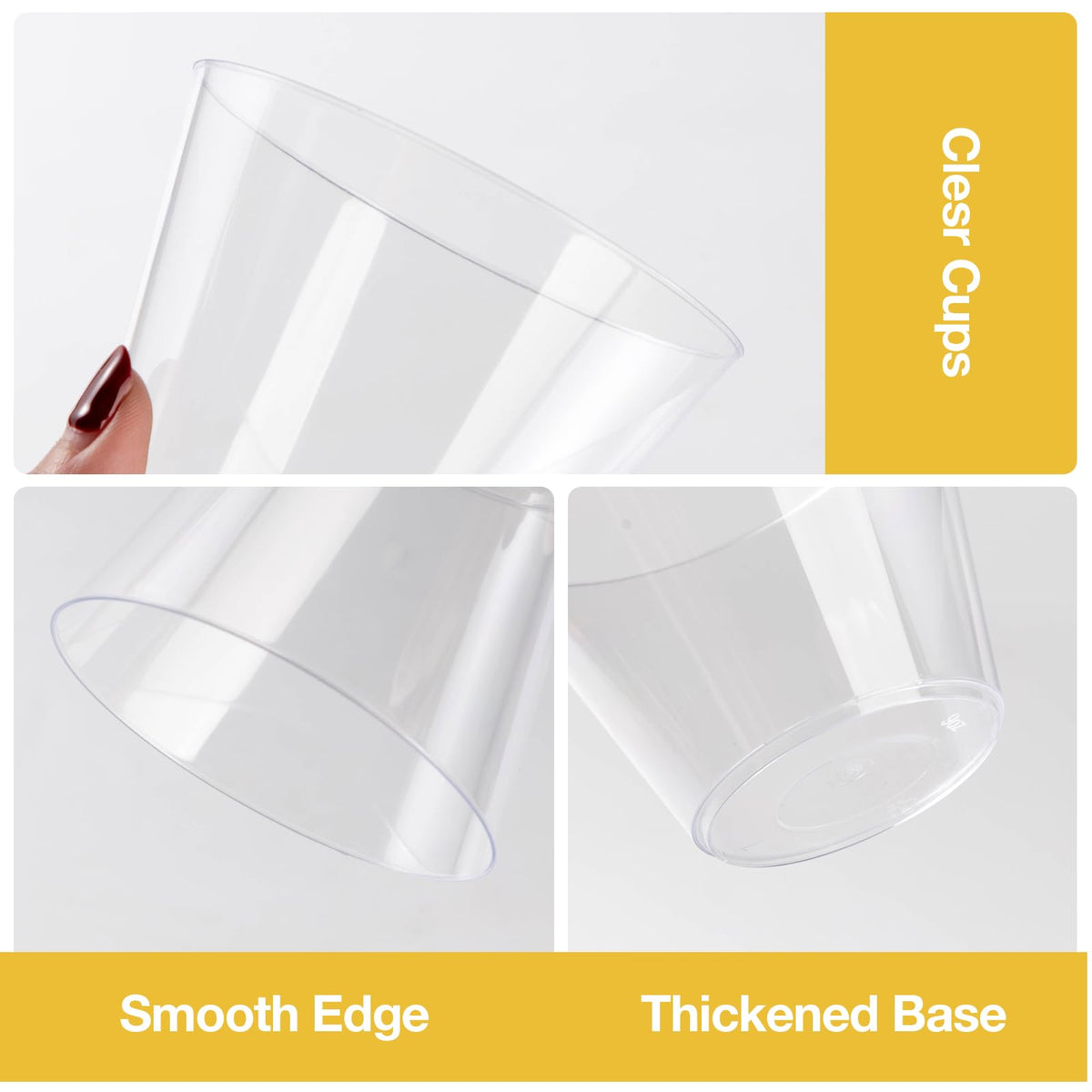 Goodluck 50PCS 9oz Clear Plastic Cups Plastic Cocktail Glasses for Party 🍁 All In One Marketplace Canada