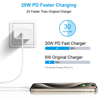 iPhone 17 16 Charger, 3Pack 10FT USB C to Type C Cable with USB C Charger Block Compatible with iPhone 17/16 Pro/16 Pro Max/15/15 Pro Max/16e, iPad Pro12.9/11 USB C Charger - Available at All In One Marketplace Canada