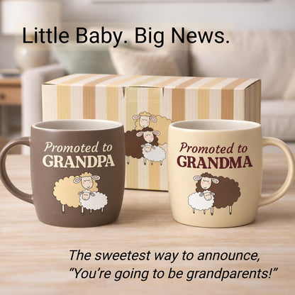 Triple Gifffted Promoted to Grandparents Coffee Mugs Gift Set,380ml Ceramic 🍁 All In One Marketplace Canada