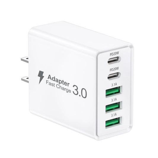 USB C Wall Charger,50W 5-Port PD Fast USB C Charging Block,2USB C+3USB A Multiport Plug,Type C Power Adapter Brick Cube for iPhone 17/16/15/14/13/12/Pro Max/XS,iPad,for Switch,Samsung,Ultra 2 - Available at All In One Marketplace Canada