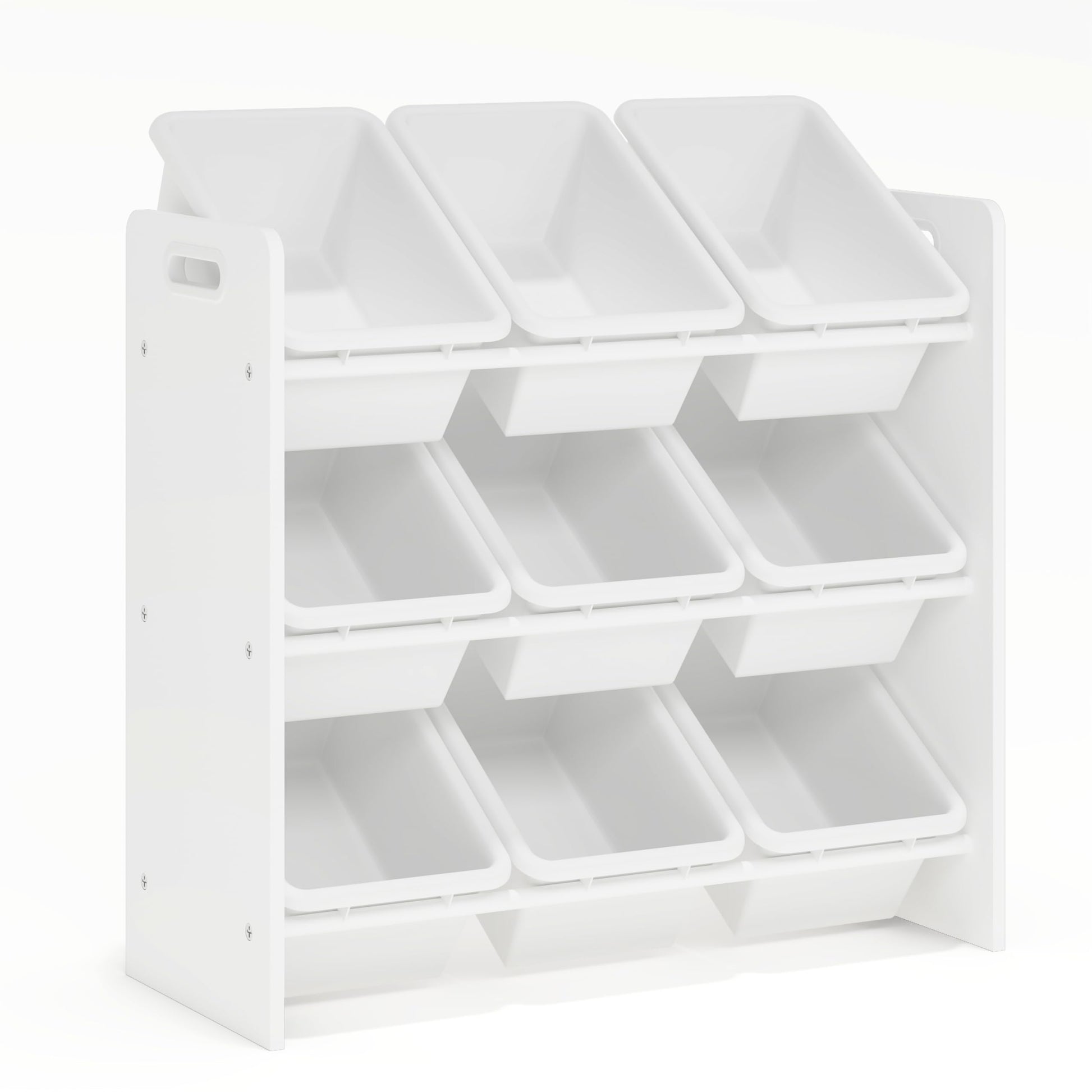 Lennox Furniture Toys Storage Organizer 9 Plastic Bins in White (JWTR-03006 white) Lennox Furniture