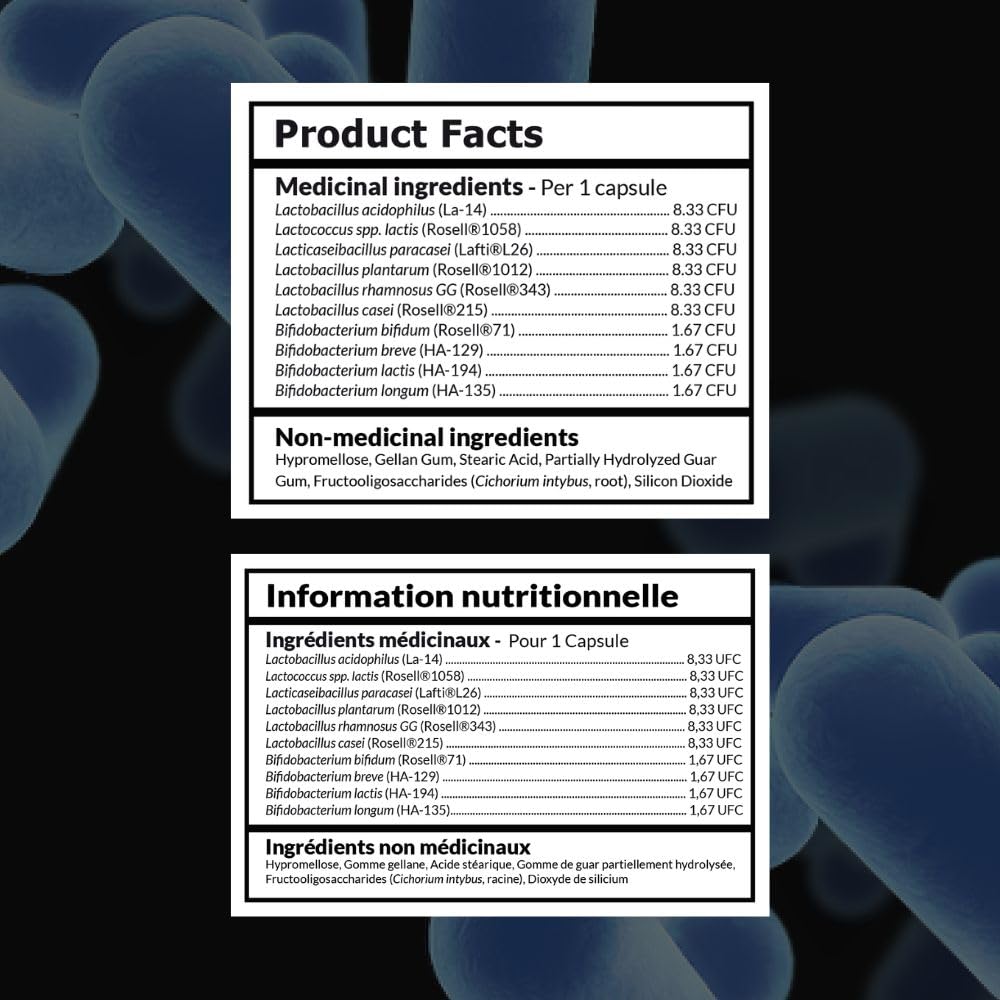 Intelligent Labs 50 Billion CFU Probiotic with Prebiotics - Advanced Gut Health & Immune Support - Acid Resistant, Overfilled for Max Potency - No Refrigeration Needed - 60 Capsules (60-Day Supply) - Available at All In One Marketplace Canada