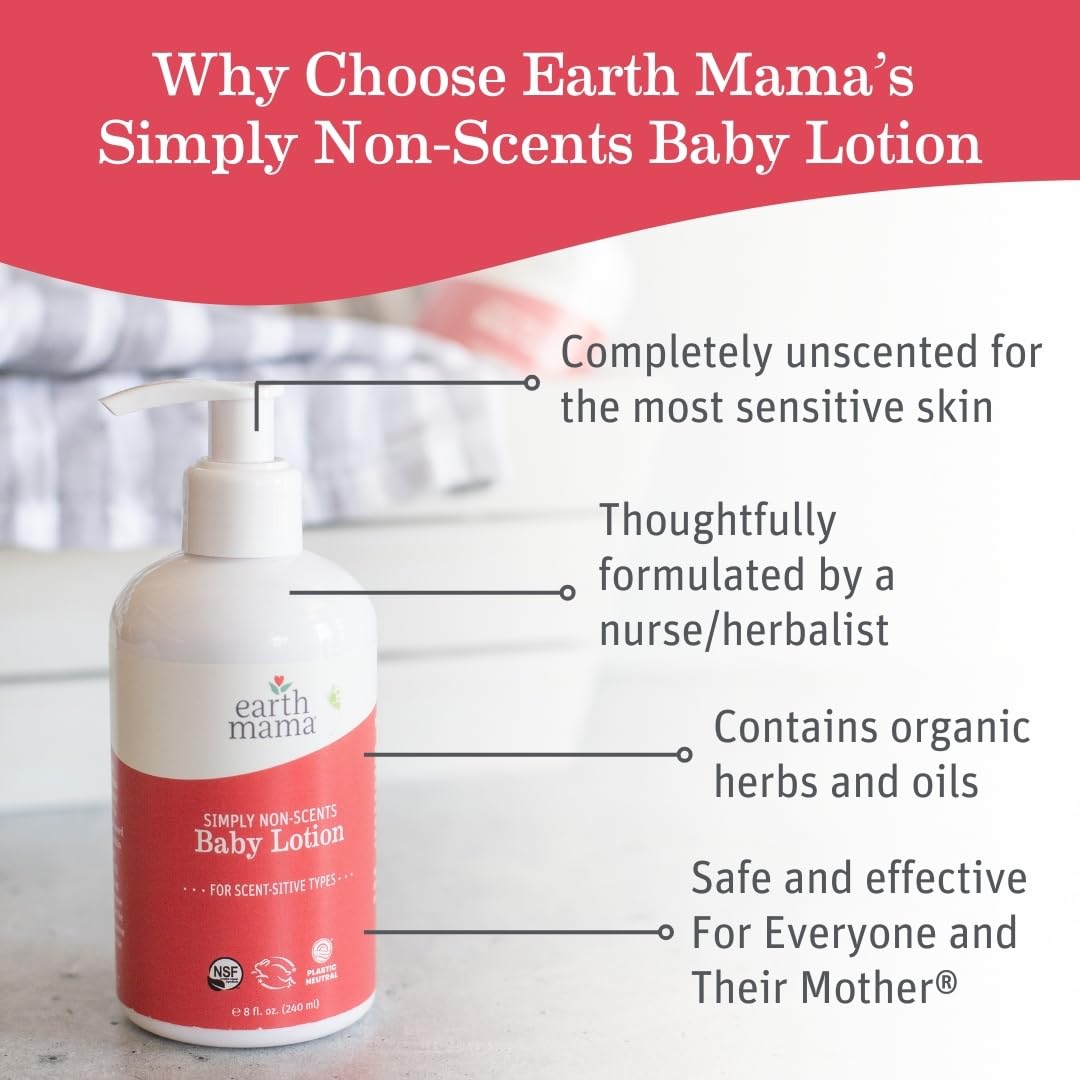 Earth Mama - Simply Non-Scents Baby Lotion for Dry Skin - 240 ml 🍁 All In One Marketplace Canada