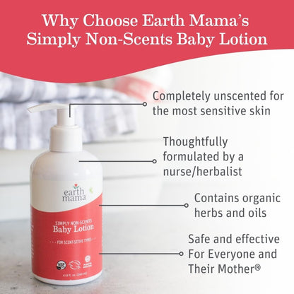 Earth Mama - Simply Non-Scents Baby Lotion for Dry Skin - 240 ml 🍁 All In One Marketplace Canada