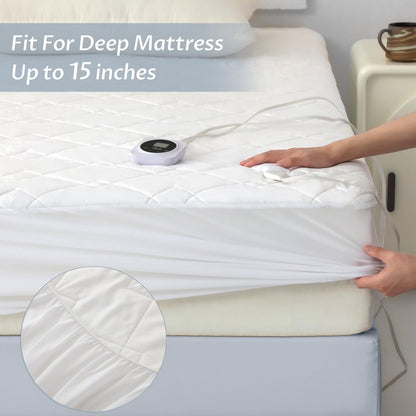 Heated Mattress Pad Queen, Quilted Surface, Preheat & Memory for Winter 🍁 All In One Marketplace Canada