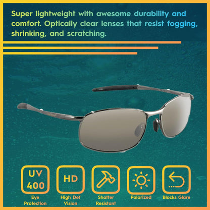 Flying Fisherman San Jose Polarized Sunglasses | Perfect for Driving, Fishing & Boating | 100% UV Protection | Gunmetal Frames/Smoke Lenses Flying Fisherman