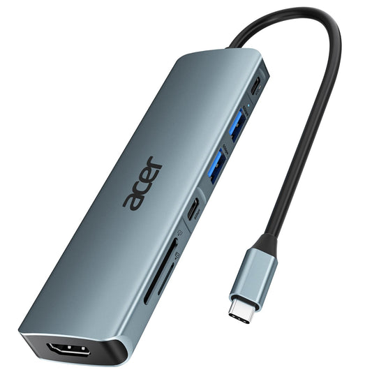 Acer USB C Hub, 7 in 1 4K USB C to HDMI Adapter, Multiport Splitter with PD100W Fast Charging, 5Gbps 2*USB 3.0, Type-C Data Port, SD TF Card Reader for MacBook Neo(A18 Pro), iPad Pro, Acer, Dell XPS - Available at All In One Marketplace Canada