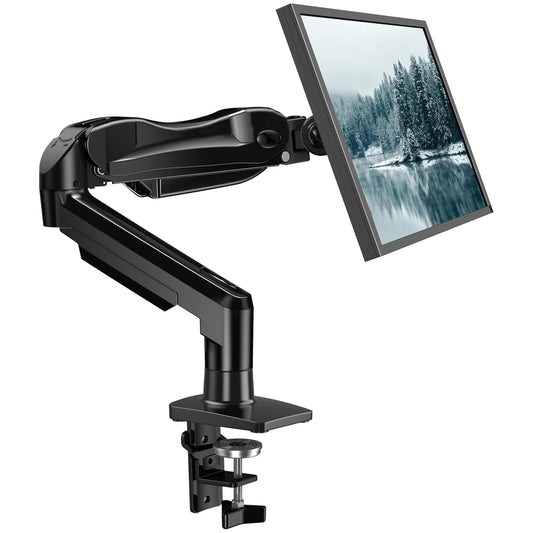 HUANUO Single Monitor Mount, 13 to 32 Inch Design Monitor Arm, Adjustable Stand, Vesa Mount with Clamp and Grommet Base - Fits 4.4 to 19.8lbs LCD Computer Monitors