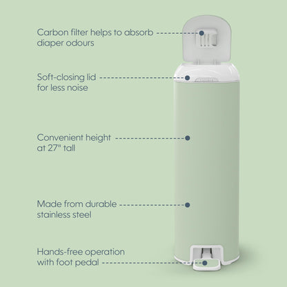 Diaper Genie Platinum Pail with Easy Roll Refill 18 bags, Stainless Steel 🍁 All In One Marketplace Canada