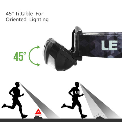 Lepro LED Headlamp Rechargeable, Super Bright Head Torch with Red Light & 5 Modes, Waterproof & Adjustable Headlight, Gear Essentials for Camping, Running, Hiking, Emergency (USB Cable Included) - Available at All In One Marketplace Canada