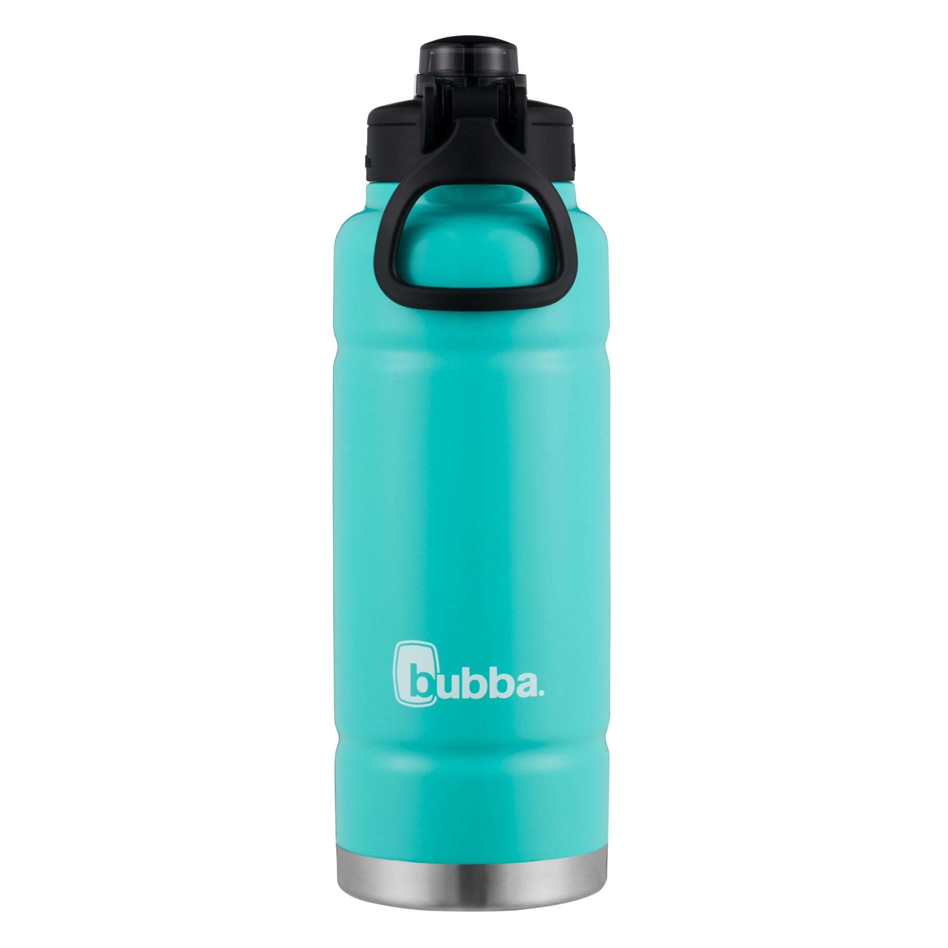 bubba Trailblazer Stainless Steel Water Bottle with Push Button Lid, 40 oz (1.18 L), Vacuum-Insulated, Rubberized Island Teal bubba