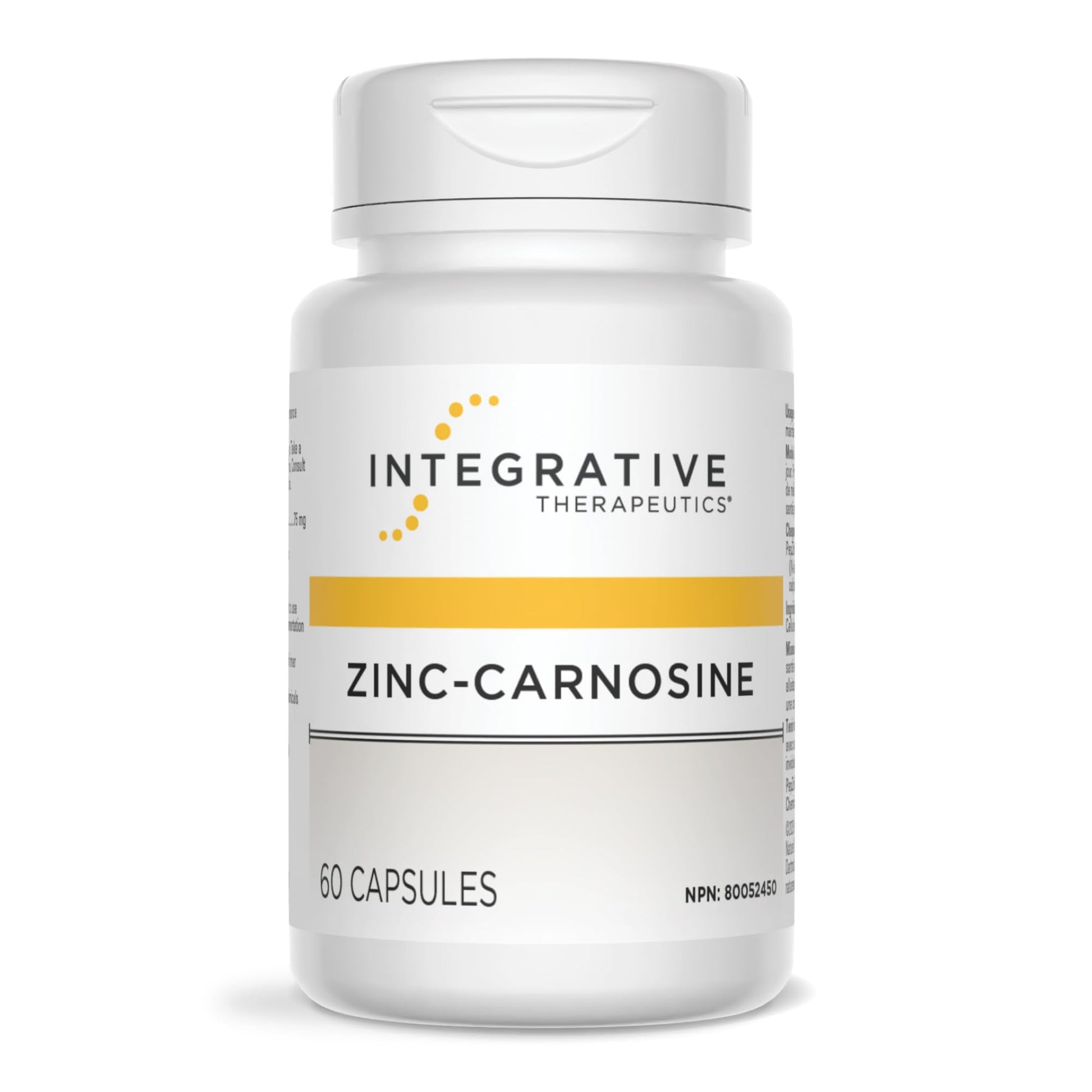 Integrative Therapeutics Zinc Carnosine – Premium Zinc Supplement – 75mg of Zinc Carnosine – Factor in the Maintenance of Good Health - PepZin GI – 60 Capsules - Available at All In One Marketplace Canada