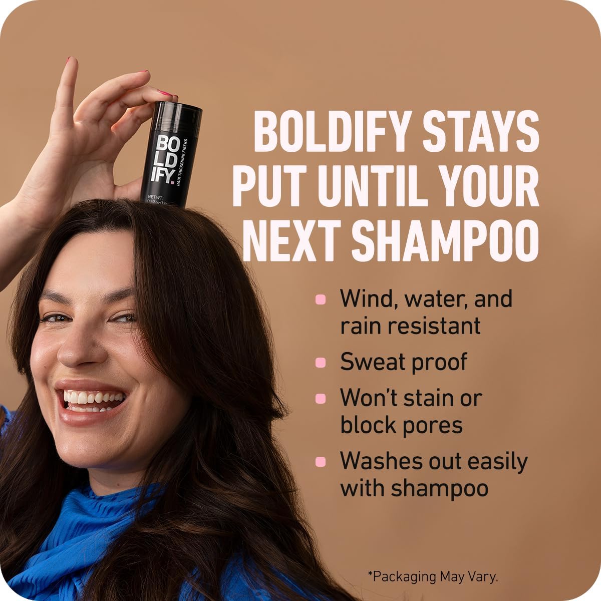 BOLDIFY Hair Fibers (28g) - Fill In Thinning and Fine Hair for an Instantly Fuller, Thicker Look - 14 Shades for Women & Men - Black - Available at All In One Marketplace Canada