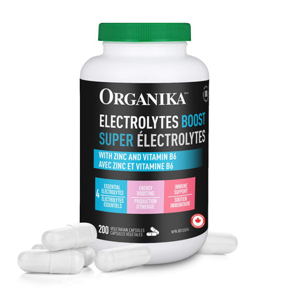Electrolytes Boost | 4 Electrolytes + B6 & Zinc | 200 Vegetarian Capsules Organika
