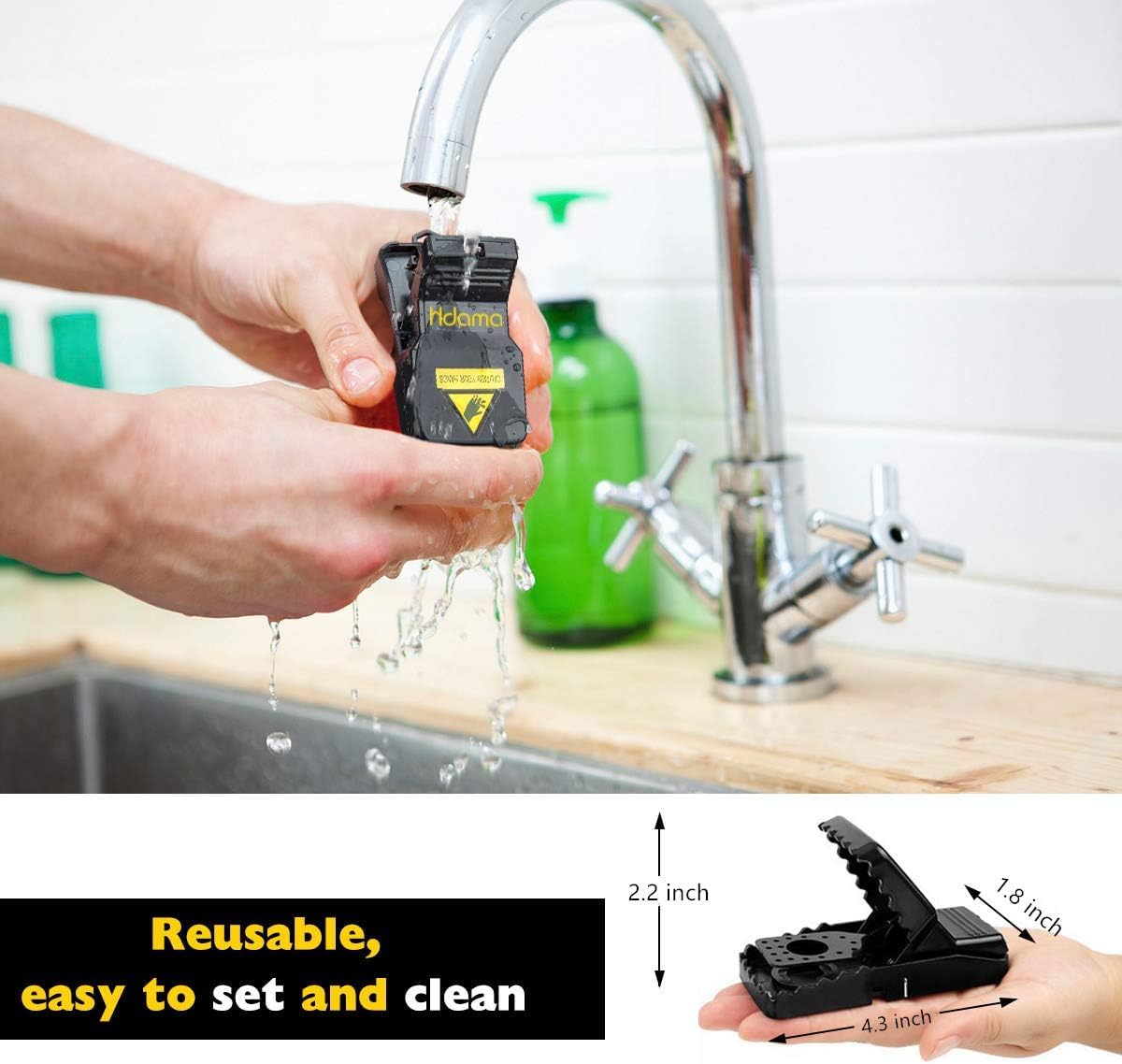 Mouse Trap, Mouse Traps that Work Mice Trap Outdoor Indoor Best Snap Traps for Mouse/Mice Safe and Reusable 6 Pack Quick Kill Mouse Traps