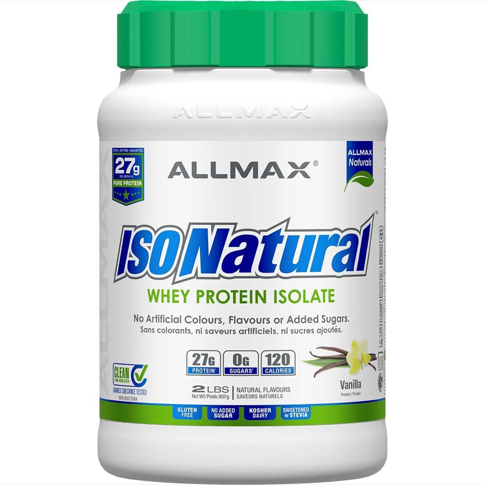 ALLMAX ISONATURAL Protein Isolate Powder, Vanilla, 2 lb, 29 Servings ALLMAX