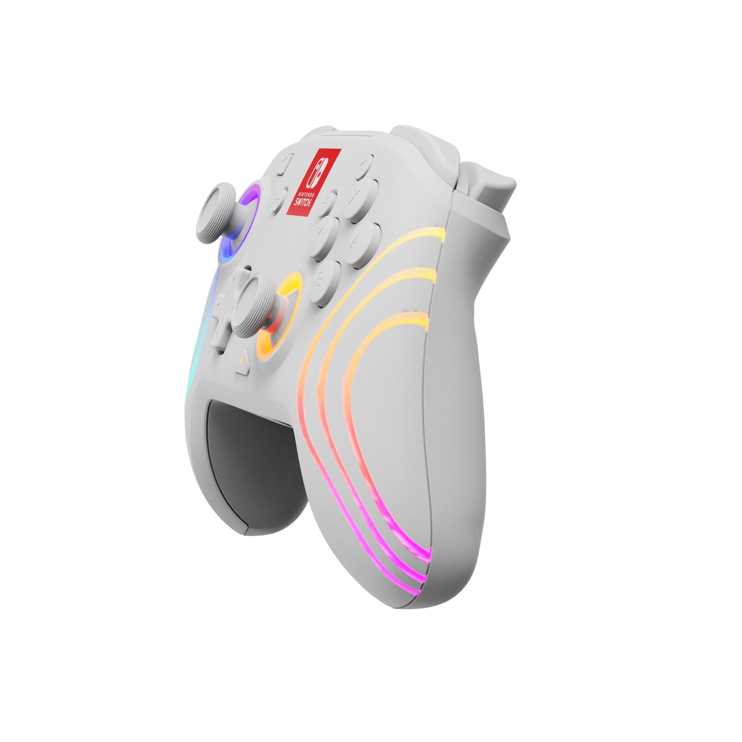 PDP Afterglow Wave Wireless RGB Gaming Controller - Nintendo Switch/Switch Lite/Switch - OLED Model, Nintendo Switch 2, LED Lighting, Rechargeable Battery - White