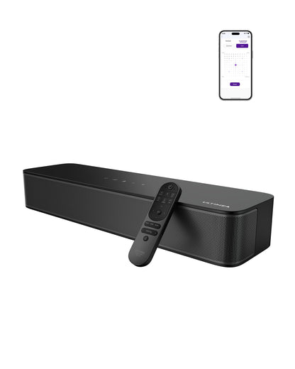 ULTIMEA 2.1ch Sound Bar for TV, Built-in Subwoofer, Peak Power 132W, App Control, 16 Inches Bluetooth 5.4 TV Speakers Soundbar, All-in-one PC Soundbar for Game, Opt/AUX/Wall Mount, Poseidon M20 Pro