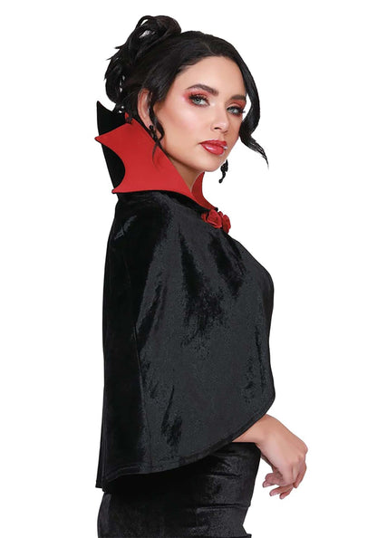 Mini cape de vampire pour femme Dreamgirl, accessoire de costume d'Halloween pour adultes, noir/rouge, noir/bordeaux, taille unique