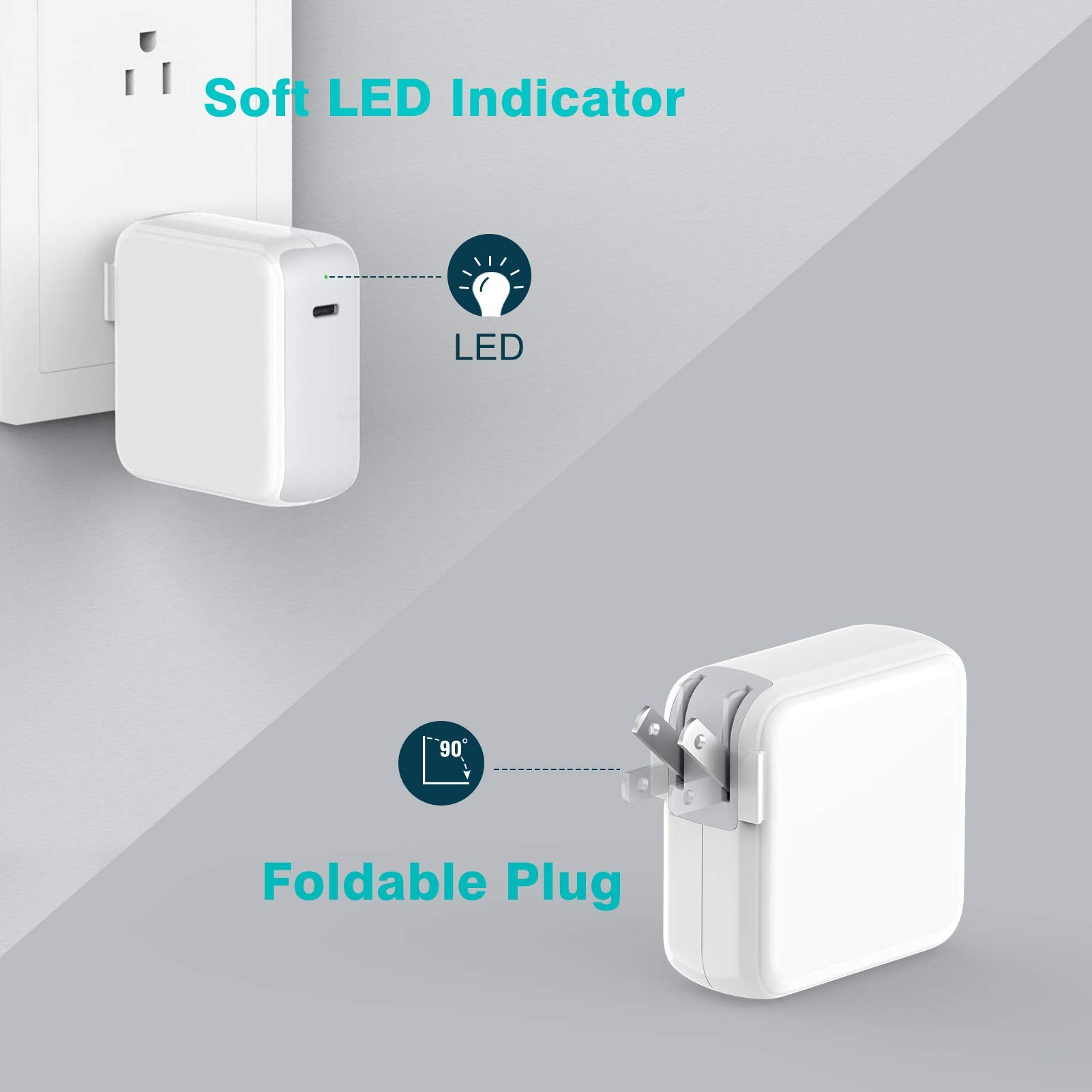 IFEART 70W USB C Charger Compatible with MacBook Air 13/15 inch (2018-2025) and Pro 13/14/15/16 inch (2016-2024), Includes 6.6ft/2M Type C Cable - Available at All In One Marketplace Canada