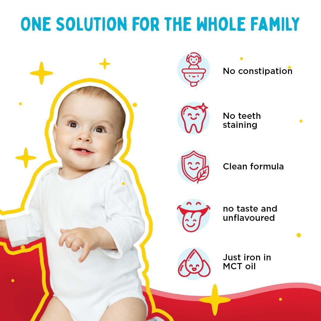 KidStar BioFe Pure Iron Drops, Baby Liquid Iron Drops Unflavoured, 30 ml