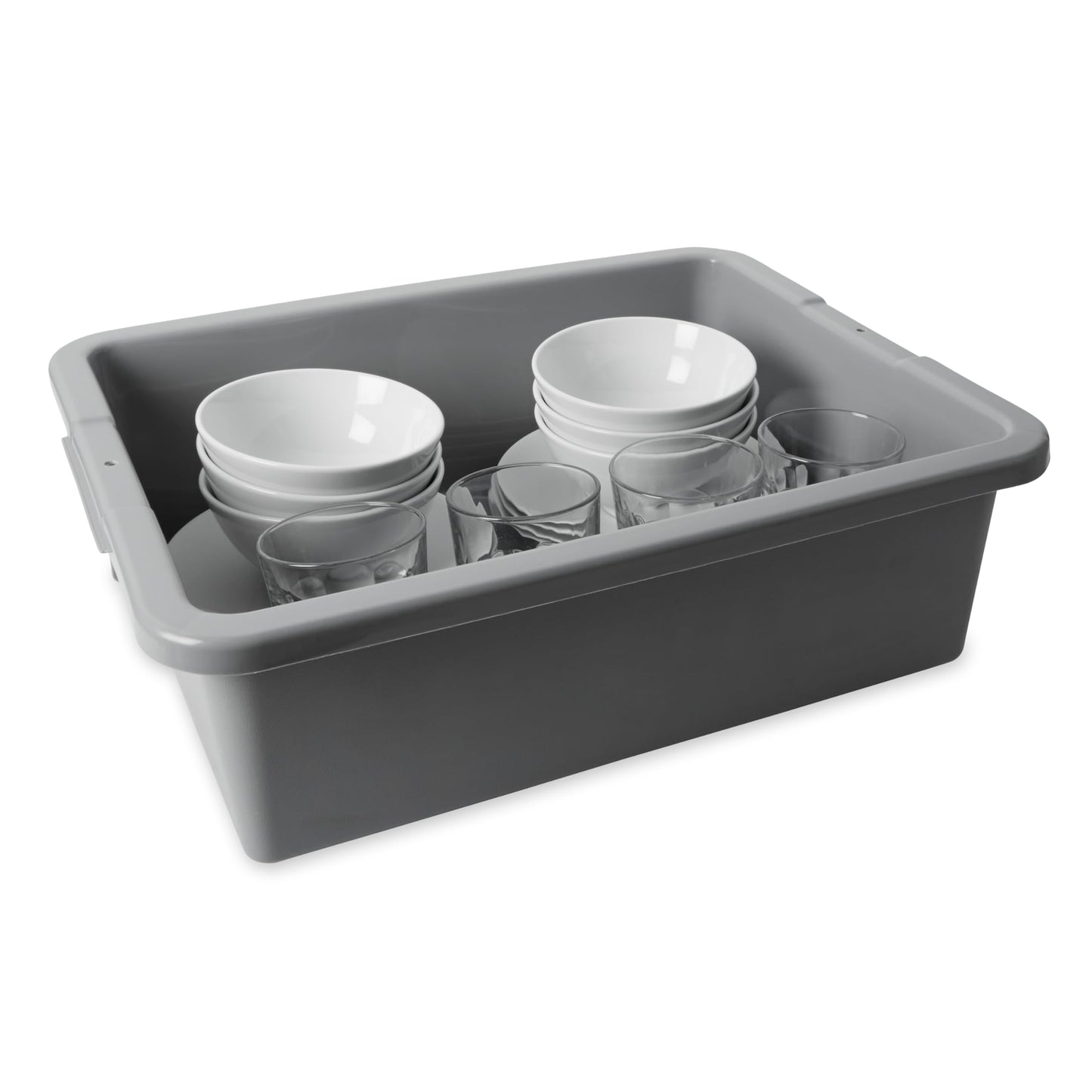 Rubbermaid Commercial Products Standard Bus/Utility Box 7-Gallon Gray Heavy Duty Plastic Restaurant Wash Basin/Dish Washing Tub for Kitchen Organization/Storage Rubbermaid Commercial