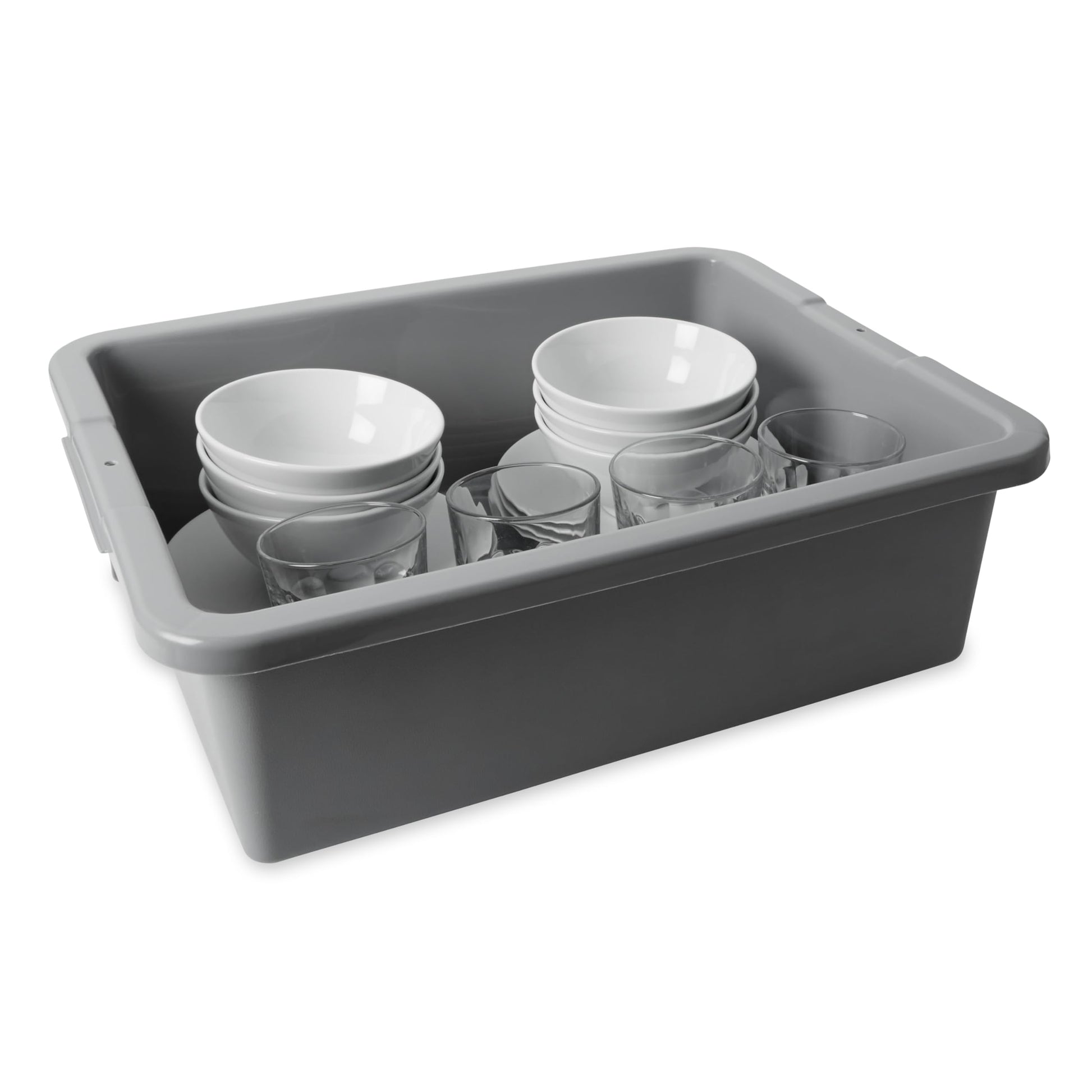Rubbermaid Commercial Products Standard Bus/Utility Box 7-Gallon Gray Heavy Duty Plastic Restaurant Wash Basin/Dish Washing Tub for Kitchen Organization/Storage Rubbermaid Commercial