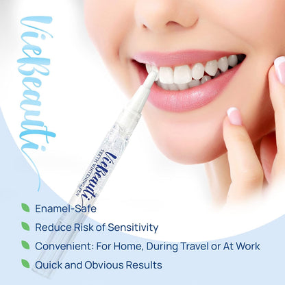 VieBeauti Teeth Whitening Pen Gel: 30+ Uses - Teeth whitening Gel with Professional Formulation and Ingredients, No Sensitivity, Travel-Friendly, Beautiful White Smile Mint - Available at All In One Marketplace Canada