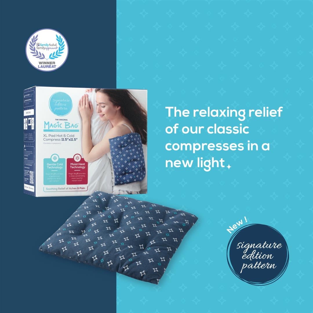 Magic Bag Signature Edition Extra Large Pad Hot & Cold Compress, Hot/Cold Therapy for Back and Shoulder Pain Relief, Cordless Hot Cold Compress, 28 x 29 cm (11" x 11.5") - Available at All In One Marketplace Canada