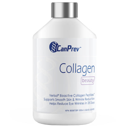 CanPrev Collagen Beauty Liquid, 500ml 50-Day Supply - Skin Smoothness & Elasticity in 28 Days - Free from Dairy, GMO and Gluten - Features Verisol Bioactive Collagen Peptides for Radiance and Support - Available at All In One Marketplace Canada