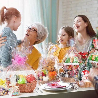 TIMEUPRISE 120 ft Clear Cellophane Wrap Roll (120 Ft x 34 in), 3 Mil Thicken Irregular White Dot Cellophane Gift Wrapping Paper Roll for Flower Bouquet Christmas Gift Baskets Wrap Extra Wide 🍁 All In One Marketplace Canada