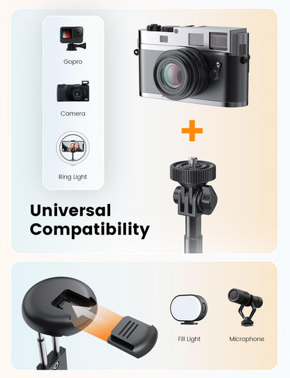 ANXRE 67.7" Photographic Tripod Stand with Light, NT99 Tripod Stand for Cell Phone & Camera & Gopro, Travel Stand Holder with Remote for Content Creator Video Recording - Available at All In One Marketplace Canada