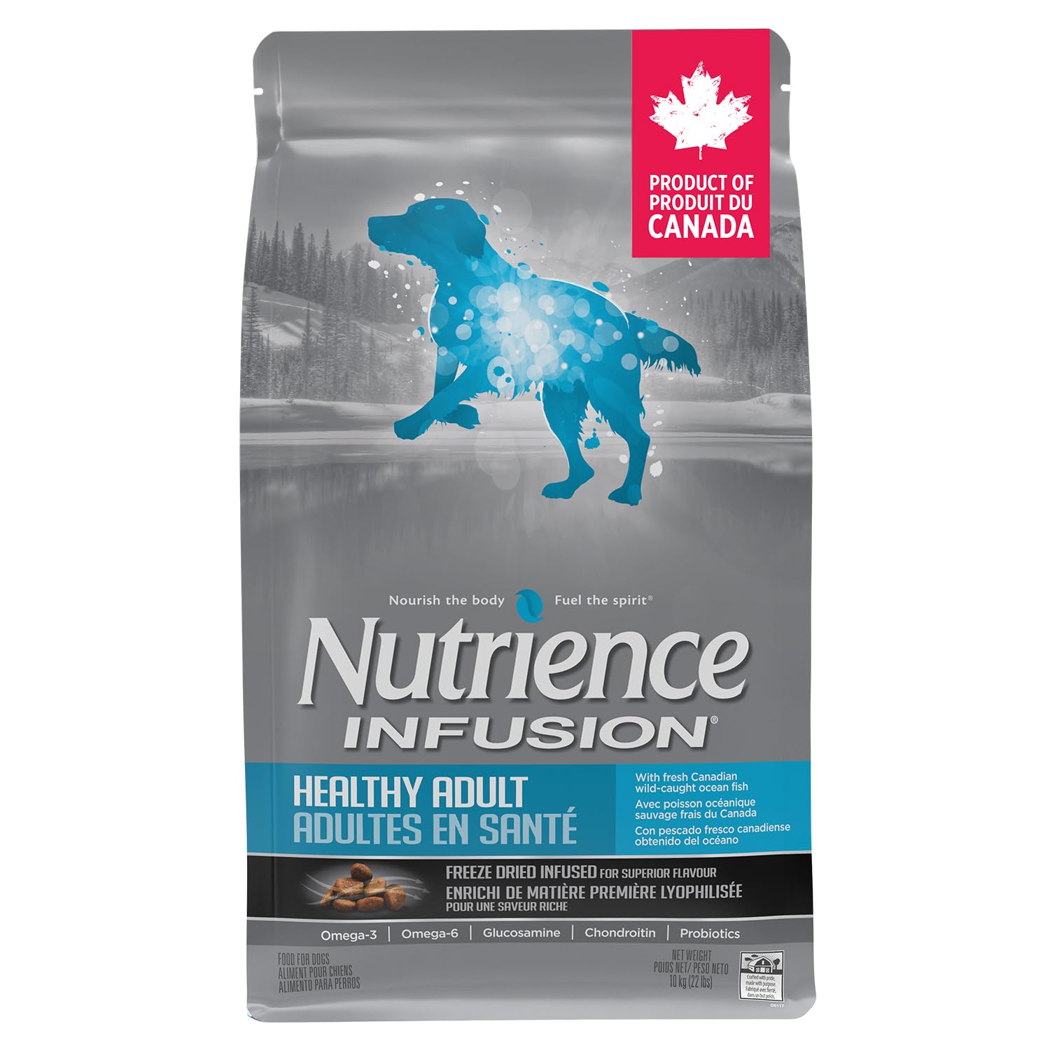 Nutrience Infusion Healthy Adult Dog Food, 10 kg (22 lb), Fresh Canadian Ocean Fish, Dry Dog Food, Nourriture Pour Chien, Manger Pour Chien Nutrience