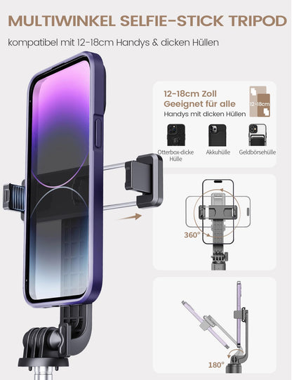 ANXRE Extendable Selfie Stick with Wireless Remote - Available at All In One Marketplace Canada