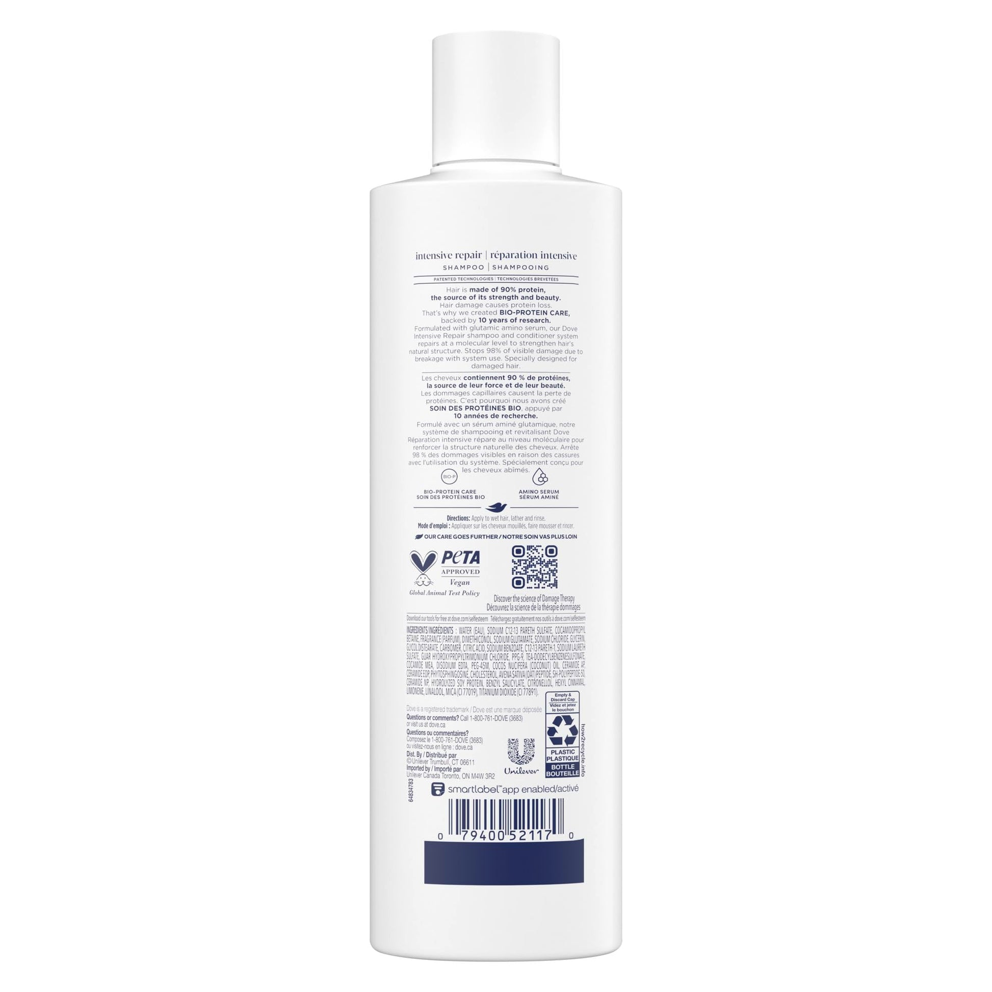 Dove Intensive Repair Shampoo & Conditioner for Damaged Hair, with Liquid Bio-Protein Care technology, 355ml (2 Shampoo + 2 Conditioner) - Available at All In One Marketplace Canada