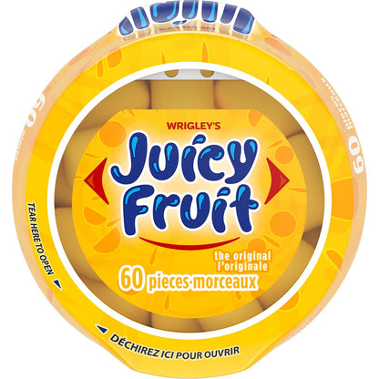 Juicy Fruit Chewing Gum - Fruit Flavored, 60 Pieces, 6 Bottles