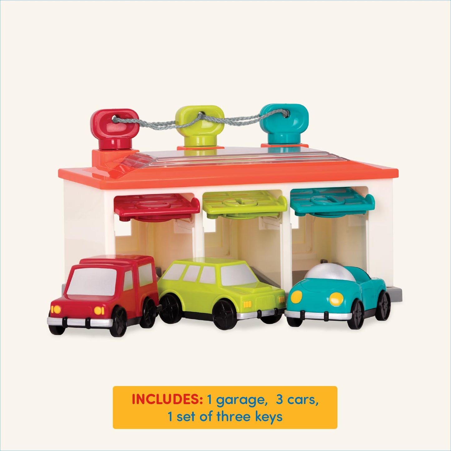 Battat Toy, Color Sorting Push-and-Go Playset, Red, Toddler Battat