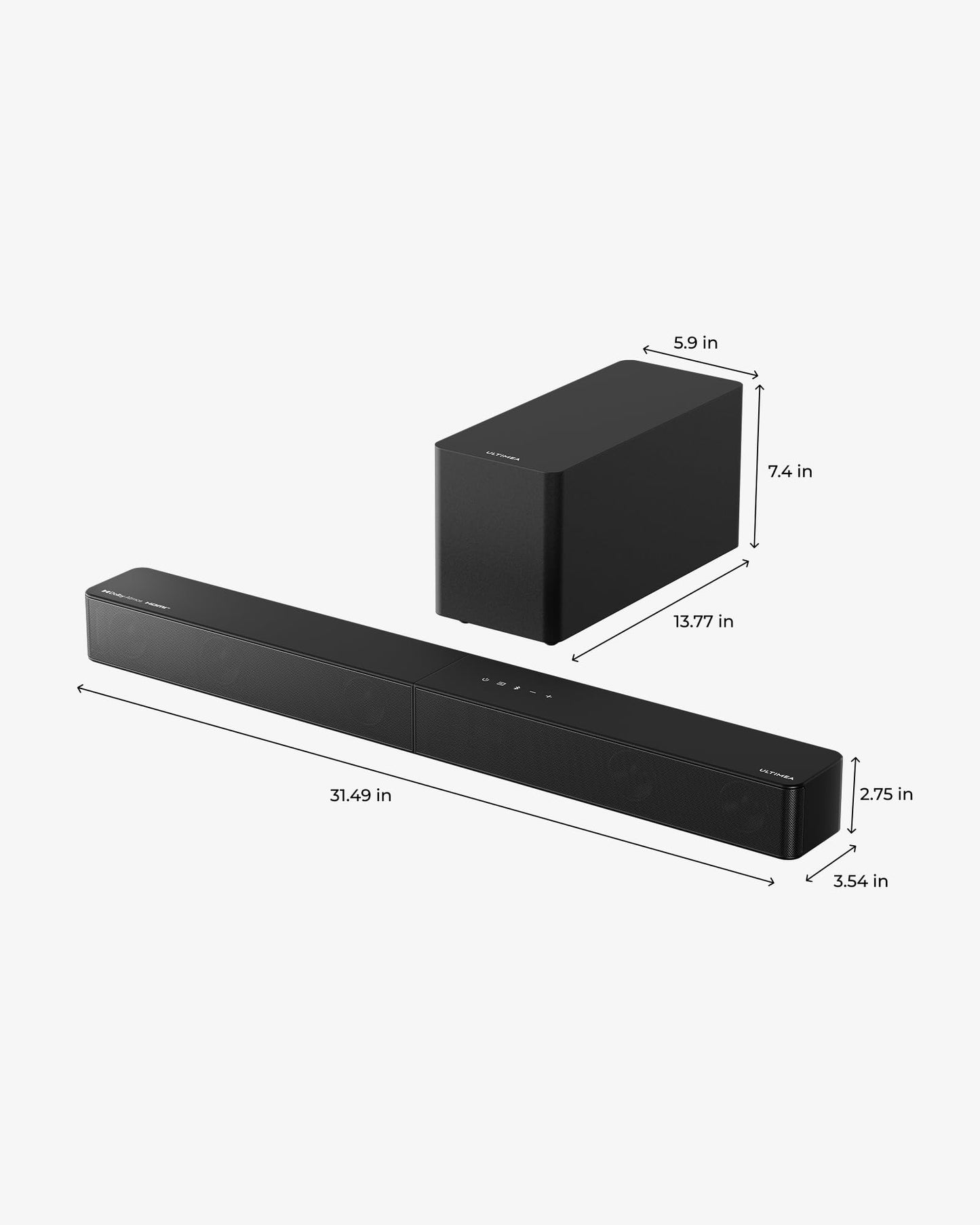 ULTIMEA 5.1ch Soundbar with Dolby Atmos, Sound Bar with Subwoofer for Smart TV, Home Theater Surround Sound System for TV, 300W, Adjustable Bass Boost, App, Bluetooth 5.4, Poseidon M60 (2025 Model)