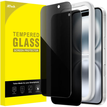 JETech Privacy Screen Protector for iPhone 16 6.1-Inch, Anti-Spy Tempered Glass Film with Easy Installation Tool, 2-Pack - Available at All In One Marketplace Canada
