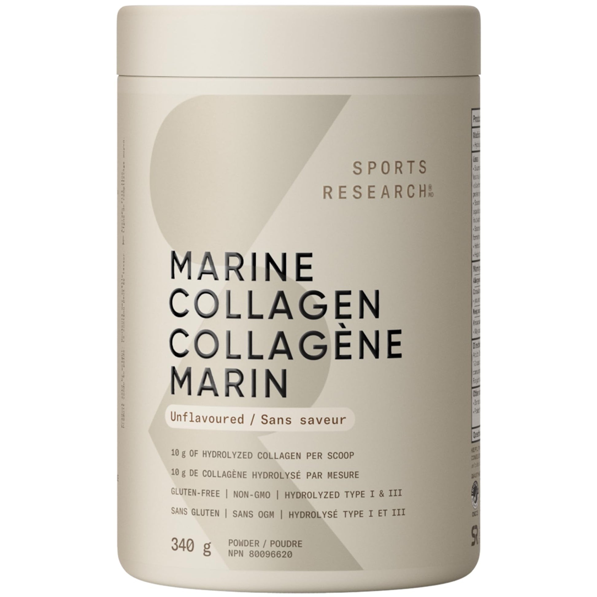 Sports Research® Marine Collagen Peptides Powder - Sourced from Wild-Caught Fish, Pescatarian Friendly, Keto Certified & Non-GMO Verified - Easy to Mix in Water or Juice! (34 Servings) - Available at All In One Marketplace Canada