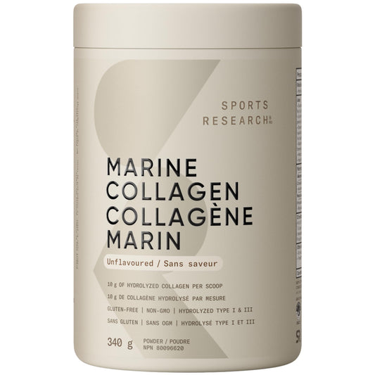 Sports Research® Marine Collagen Peptides Powder - Sourced from Wild-Caught Fish, Pescatarian Friendly, Keto Certified & Non-GMO Verified - Easy to Mix in Water or Juice! (34 Servings) - Available at All In One Marketplace Canada